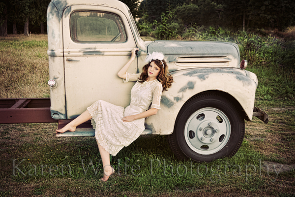 Emily on Truck by Karen Wolfe Photography